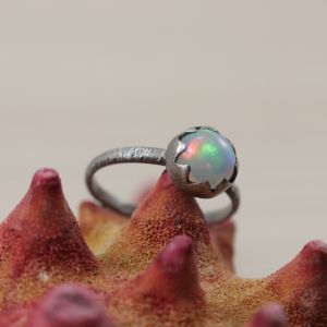 Opal z Etiopii i srebro - pierścionek 2799 - ChileArt